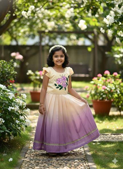 Dhanlaxmi Flower Silk Purple Wholesale children fashion